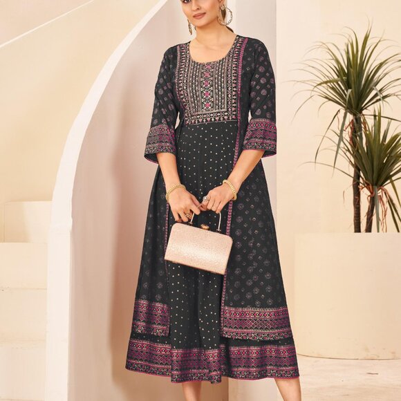 ANARKALI STYLE WOMEN KURTI - Picture 4 of 6